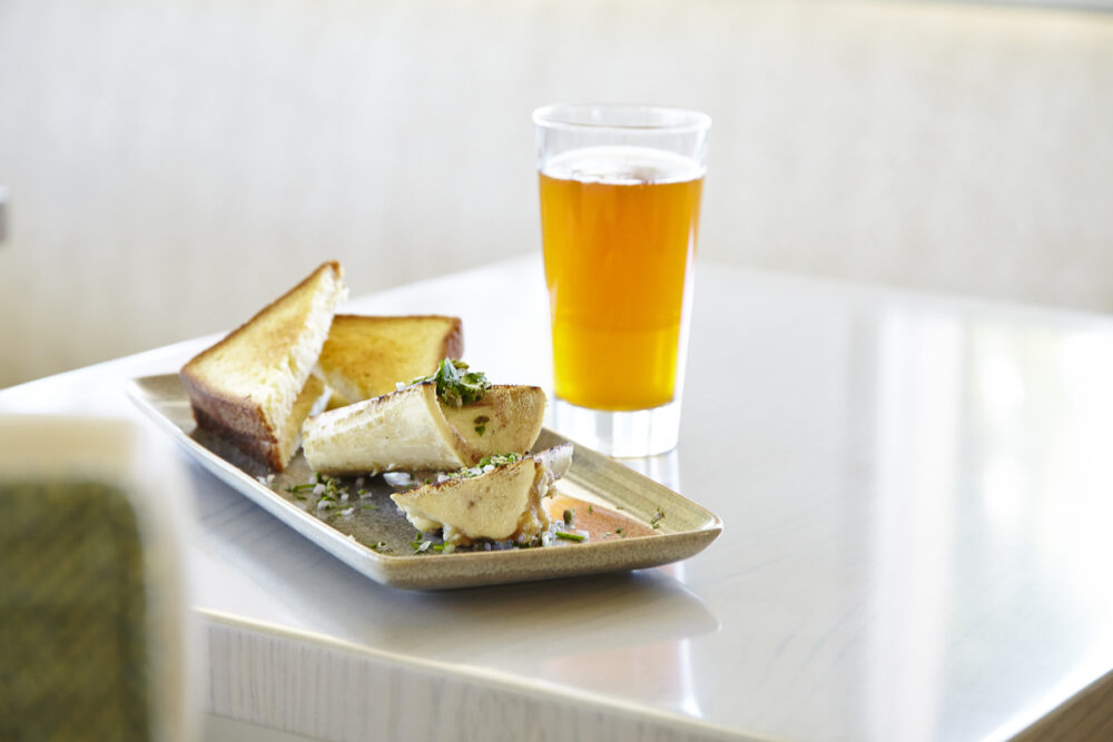 beer and sandwich